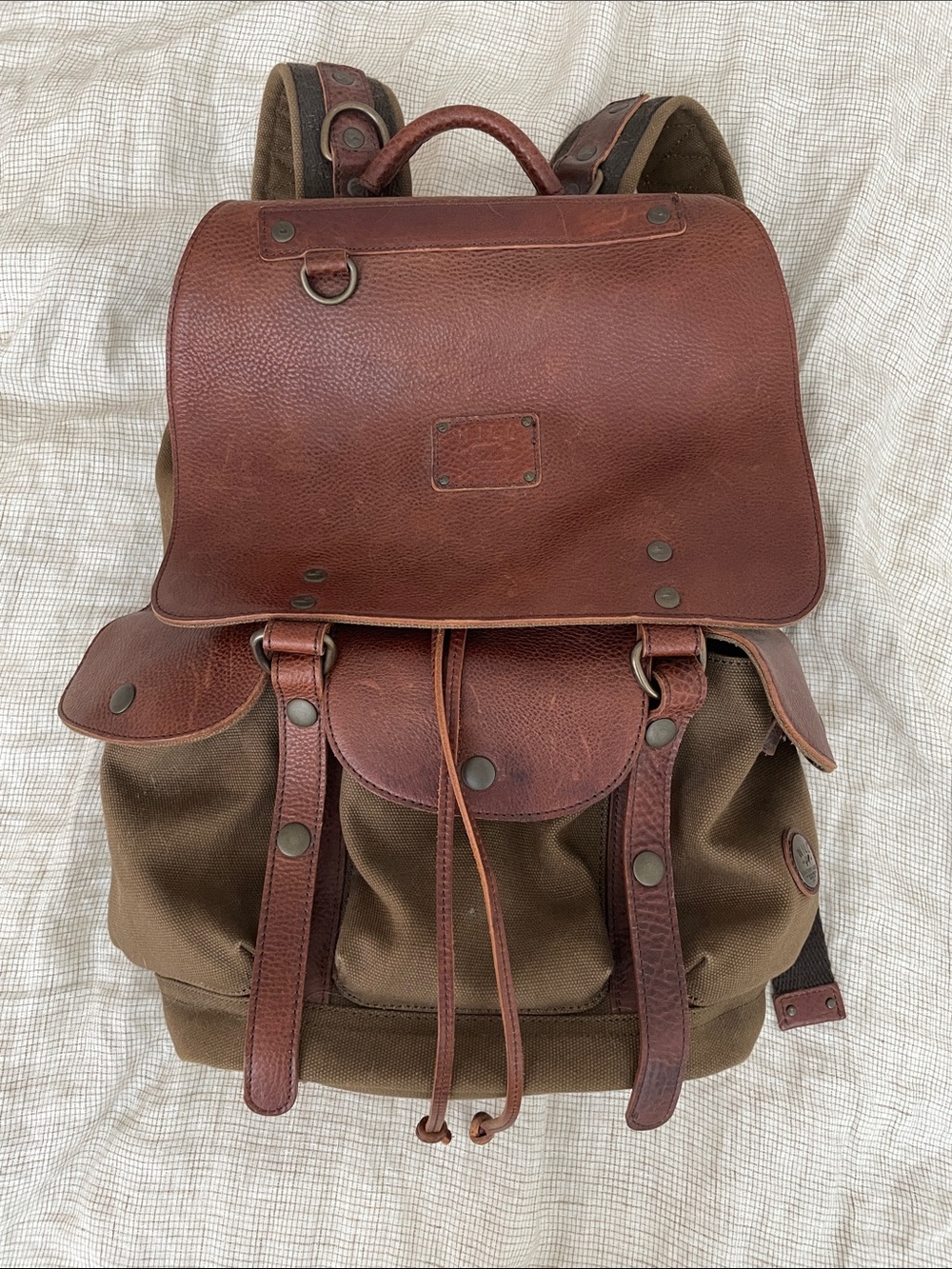 Will Leather Goods Lennon Canvas and Leather Backpack